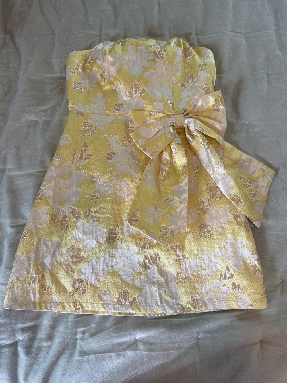 Yellow and Gold Floral Dress